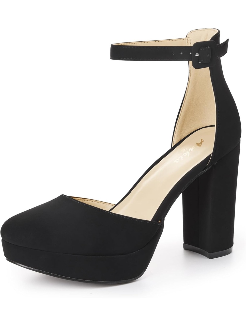 Ankis Platform Closed Toe Heels Round Toe High Chunky Pumps 6.5. 2968-2:v